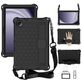 Mobigear HexStrap Samsung Galaxy Tab A9 Plus (2023) Hoes EVA Schuim Backcover + Schouderband - Zwart