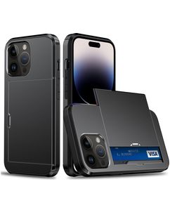 Mobigear Card iPhone 15 Pro Hoesje Hardcase Backcover Shockproof met Pasjeshouder - Zwart