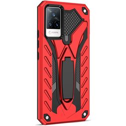 Mobigear Armor Stand Vivo V21 Hoesje Hardcase Backcover Shockproof met Standaard - Rood