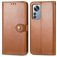 Mobigear Snap Button Xiaomi 12 Pro Hoesje Bookcase Portemonnee - Bruin
