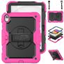 Mobigear SureGrip Xtreme iPad 10 (2022) Hoes Hard kunststof / Siliconen Backcover + Schouderband + Standaard - Zwart / Roze