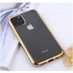 Mobigear Royal iPhone 11 Pro Hoesje Flexibel TPU Backcover - Transparant / Goud