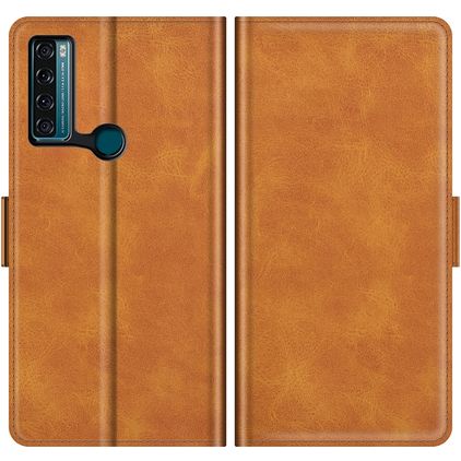 Mobigear Slim Magnet TCL 20 SE Hoesje Bookcase Portemonnee - Bruin