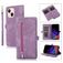 Mobigear Zipper iPhone 14 Hoesje Bookcase Portemonnee - Paars