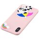 Mobigear Design iPhone XS Max Hoesje Flexibel TPU Backcover - Rainbow Panda