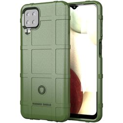 Mobigear Rugged Shield Samsung Galaxy A12 Hoesje Flexibel TPU Backcover Shockproof - Groen
