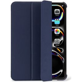 Decoded Textured Slim iPad Pro 11 Inch (2024) Hoes Flexibel Siliconen Bookcase - Navy Peony