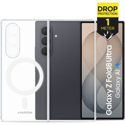 Mobilize Naked Protection Doorzichtig Samsung Galaxy Z Fold 8 MagSafe Hoesje Hardcase Backcover Shockproof - Transparant