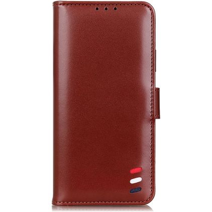 Mobigear Stripe iPhone 12 Pro Max Hoesje Bookcase Portemonnee - Bruin