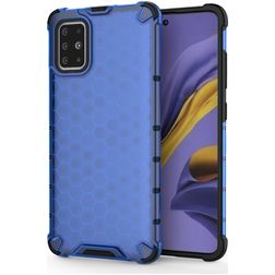 Mobigear Honeycomb Samsung Galaxy A51 Hoesje Hardcase Backcover Shockproof - Blauw
