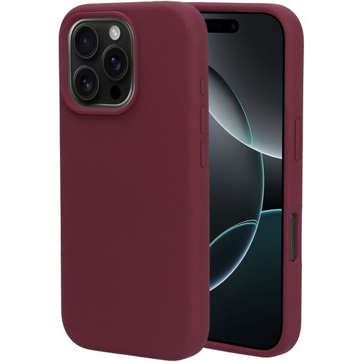 Mobiparts iPhone 16 Pro Siliconen Hoesje Backcover - Plum Red