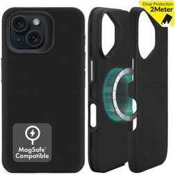 My Style Magsafe Tough iPhone 15 MagSafe Hoesje Hardcase Backcover Shockproof - Zwart