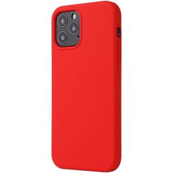 Mobigear Rubber Touch iPhone 12 Siliconen Hoesje Backcover - Rood