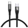 Mobigear Nylon USB-A naar USB-C Kabel 0.4 Meter - Zwart