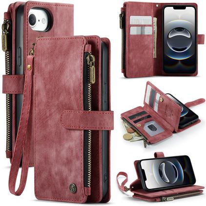 CaseMe C30 iPhone 17e Hoesje Bookcase Portemonnee - Rood