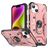 Mobigear Armor Ring iPhone 14 Hoesje Hardcase Backcover Shockproof met Ringhouder - Roségoud
