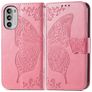 Mobigear Butterfly Motorola Moto G82 Hoesje Bookcase Portemonnee - Roze