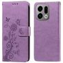 Mobigear Flowers OPPO Find X9 Hoesje Bookcase Portemonnee - Paars