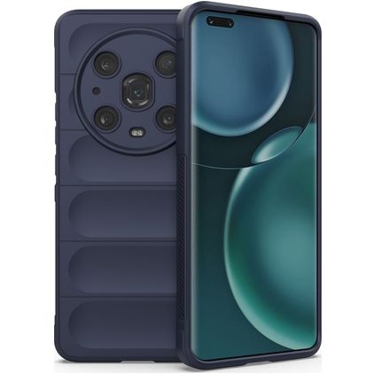 Mobigear Bumpy HONOR Magic 4 Pro Hoesje Flexibel TPU Backcover - Donkerblauw