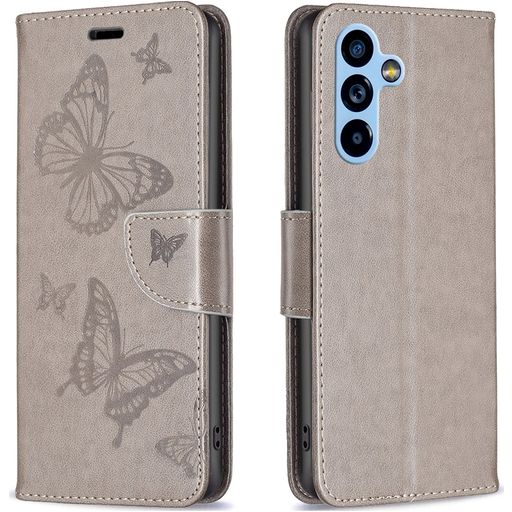 Mobigear Butterfly Samsung Galaxy A54 Hoesje Bookcase Portemonnee - Grijs