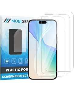 Mobigear iPhone 15 Screenprotector Folie - Case Friendly (3-Pack)