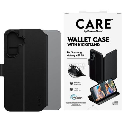 CARE by PanzerGlass Kickstand Samsung Galaxy A57 Hoesje Bookcase Portemonnee - Zwart