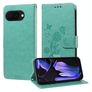 Mobigear Flowers Google Pixel 9a Hoesje Bookcase Portemonnee - Groen
