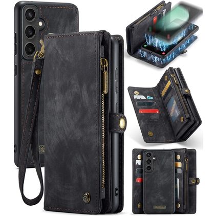 Caseme 008 Samsung Galaxy S23 FE Hoesje Uitneembare 2in1 Bookcase Portemonnee - Zwart