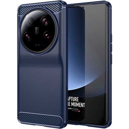Mobigear Brushed Slim Xiaomi 13 Ultra Hoesje Flexibel TPU Backcover - Marineblauw
