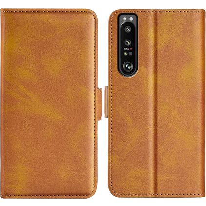 Mobigear Slim Magnet Sony Xperia 1 IV Hoesje Bookcase Portemonnee - Cognac