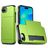 Mobigear Card iPhone 16e Hoesje Hardcase Backcover Shockproof met Pasjeshouder - Groen