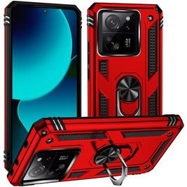 Mobigear Armor Ring Xiaomi 13T Hoesje Hardcase Backcover Shockproof met Ringhouder - Rood