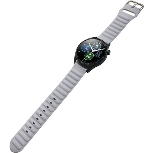 Mobigear Bumpy Siliconen Smartwatch Bandje Gespsluiting - Universeel 22 mm connector - Grijs