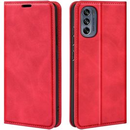 Mobigear Retro Slim Motorola Moto G62 Hoesje Bookcase Portemonnee - Rood