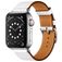 Mobigear Torino Leren Apple Watch Bandje Gespsluiting - 42/41/40/38 mm - Wit