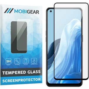 Mobigear Premium OPPO Reno 8 Lite Glazen Screenprotector - Case Friendly - Zwart