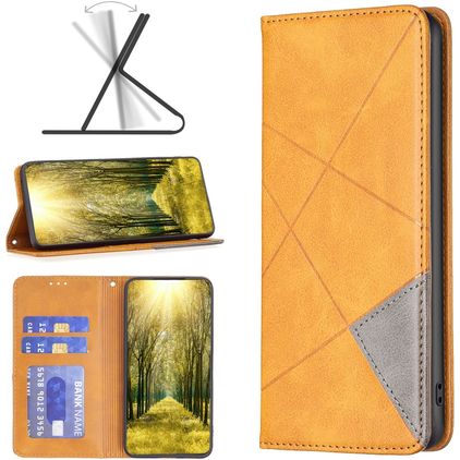 Mobigear Rhombus Slim Realme C31 Hoesje Bookcase - Cognac