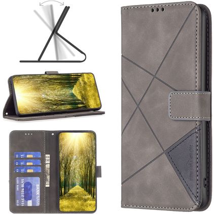 Mobigear Rhombus Google Pixel 7a Hoesje Bookcase Portemonnee - Grijs