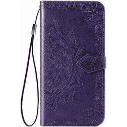 Mobigear Mandala Motorola One Hyper Hoesje Bookcase Portemonnee - Paars
