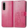 Mobigear clover Sony Xperia 5 IV Hoesje Bookcase Portemonnee - Magenta