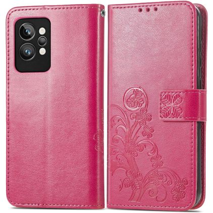 Mobigear Clover Realme GT2 Pro Hoesje Bookcase Portemonnee - Rood