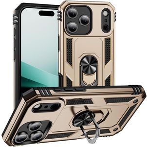 Mobigear Armor Ring iPhone Air Hoesje Hardcase Backcover Shockproof met Ringhouder - Goud
