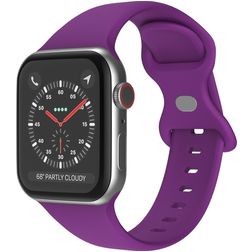 Mobigear Sport Dual Siliconen Apple Watch Bandje Druksluiting - 42/41/40/38 mm - Lila