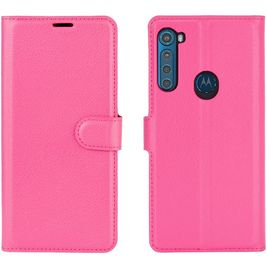 Mobigear Classic Motorola One Fusion Plus Hoesje Bookcase Portemonnee - Magenta