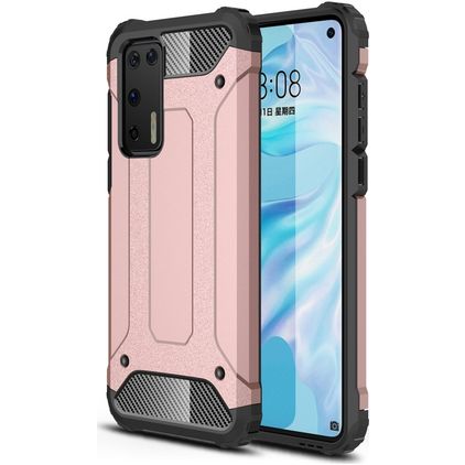 Mobigear Outdoor Huawei P40 Hoesje Hardcase Backcover Shockproof - Roségoud