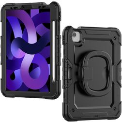 Mobilize Rotating Defender iPad Pro 11 Inch (2021) Hoes Hard Kunststof,Siliconen Backcover + Schouderband + Standaard - Zwart