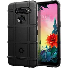 Mobigear Rugged Shield LG K50s Hoesje Flexibel TPU Backcover Shockproof - Zwart