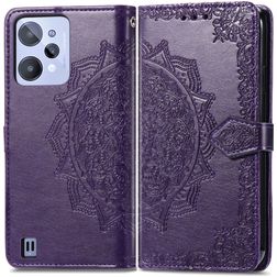 Mobigear Mandala Realme C31 Hoesje Bookcase Portemonnee - Paars