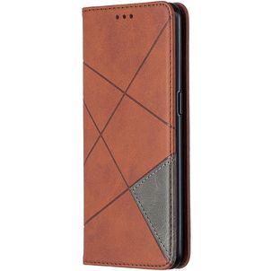 Mobigear Rhombus Slim OPPO Reno 4 Hoesje Bookcase - Bruin