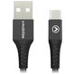 Mobilize Strong Nylon USB-A naar USB-C Kabel 0.2 Meter - Zwart